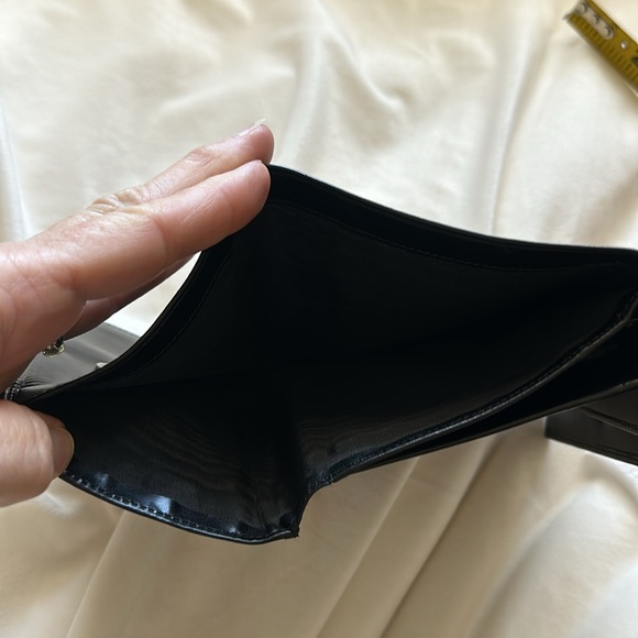 PRADA black leather patent wallet 5x4.5 inch Authentic Vintage clean & pristine - Picture 9 of 9